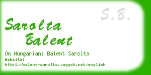 sarolta balent business card